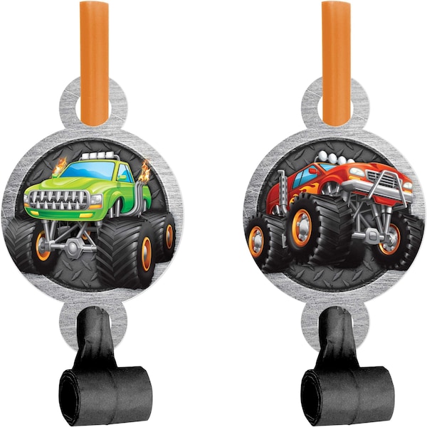 Creative Converting Monster Truck Party Blowers, 5.25"x2.55", 48PK 340054 - main
